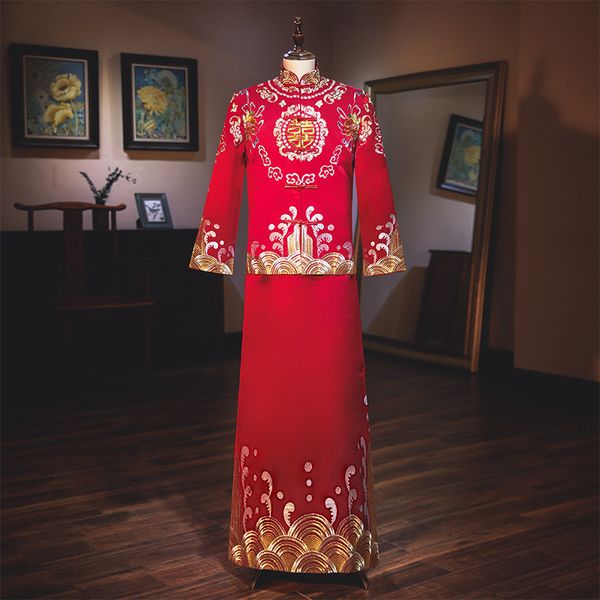 classic chinese male wedding clothes embroidery ancient bridegroom marriage costume vintage coat+robe tang suit, Red
classic chinese male wedding clothes embroidery ancient bridegroom marriage costume vintage coat+robe tang suit, Red