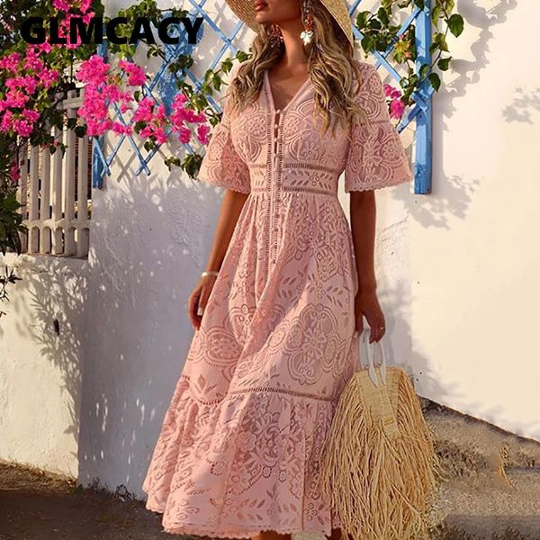women elegant embroidered lace dress pink buttons high waist female dress floral hollow out slim party vestidos, Black;gray
women elegant embroidered lace dress pink buttons high waist female dress floral hollow out slim party vestidos, Black;gray