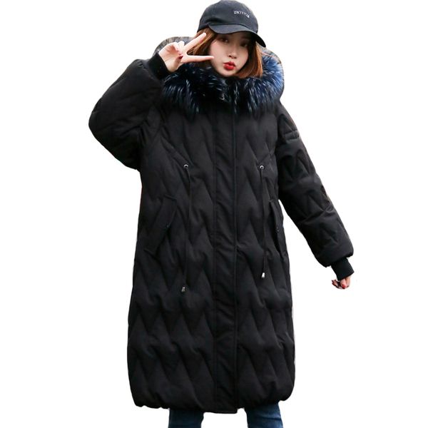new arrival 2019 women winter down jacket warm thicken with hood fur collar female long parka oversize chaqueta mujer invierno, Black
new arrival 2019 women winter down jacket warm thicken with hood fur collar female long parka oversize chaqueta mujer invierno, Black
