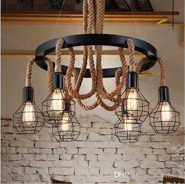 vintage led hemp rope pendant lights edison iron pendant lamp industria 6 heads chandelier lighting fixture for restaurant livingroom coffee
vintage led hemp rope pendant lights edison iron pendant lamp industria 6 heads chandelier lighting fixture for restaurant livingroom coffee