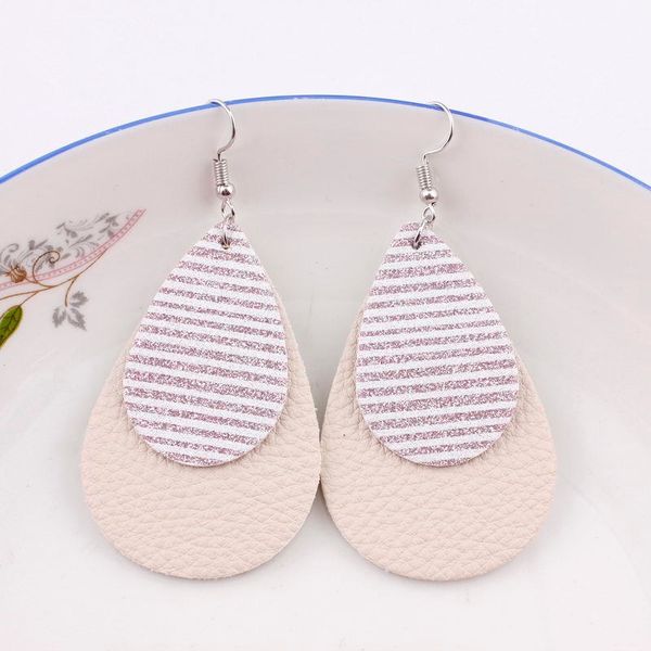 fashion- selling glitter stripe layered pu leather teardrop earrings for women fashion spring silver leather earrings
fashion- selling glitter stripe layered pu leather teardrop earrings for women fashion spring silver leather earrings
