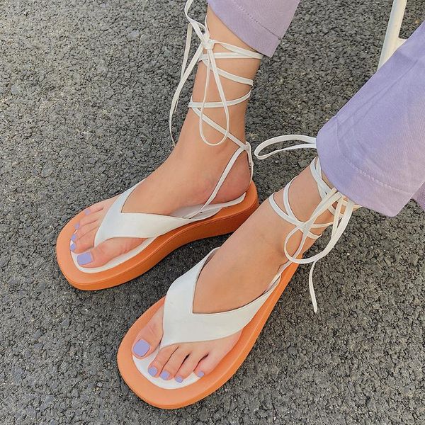 lace-up sandals female 2020 summer new open-toe flip-flops thick-soled platform shoes lace-up roman flat beach shoes, Black
lace-up sandals female 2020 summer new open-toe flip-flops thick-soled platform shoes lace-up roman flat beach shoes, Black