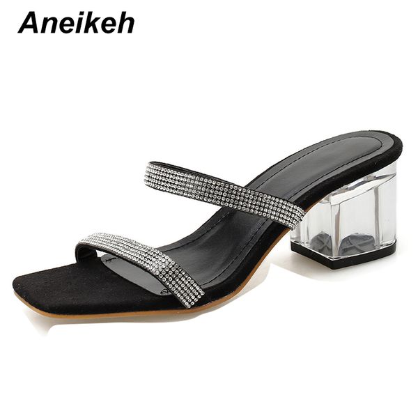 aneikeh 2020 new summer rhinestone slippers gladiator shoes woman heeled square head open toe square high heel ladies pumps, Black
aneikeh 2020 new summer rhinestone slippers gladiator shoes woman heeled square head open toe square high heel ladies pumps, Black