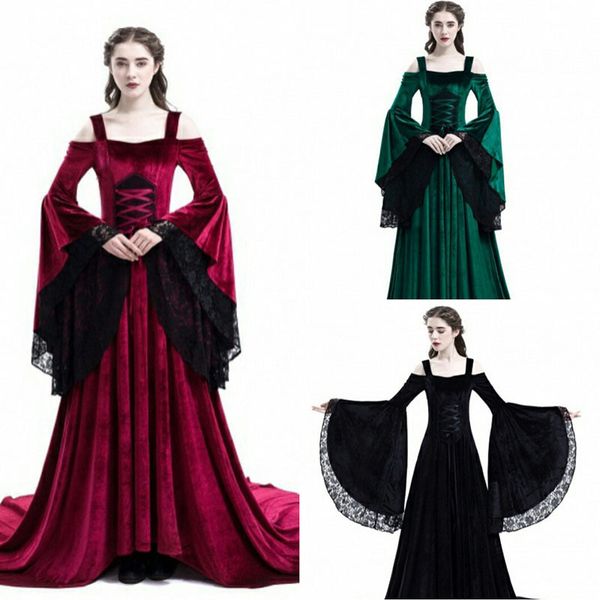 2019 the medieval times style lace strapless temperament dress longuette stage serve 9998, White;black
2019 the medieval times style lace strapless temperament dress longuette stage serve 9998, White;black