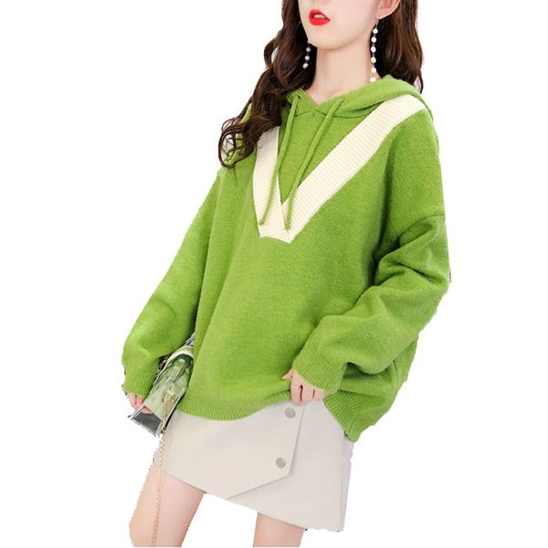 women's sweaters women long sleeve autumn winter solid color casual ladies loose fat sister hooded pullovers knitwear female t101, White;black
women's sweaters women long sleeve autumn winter solid color casual ladies loose fat sister hooded pullovers knitwear female t101, White;black