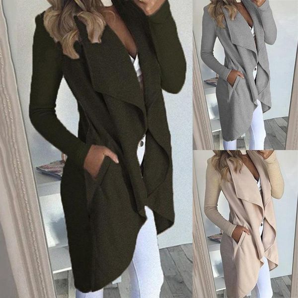 women's trench coats solid color women irregular hem open front long sleeve lapel cardigan outwear, Tan;black
women's trench coats solid color women irregular hem open front long sleeve lapel cardigan outwear, Tan;black