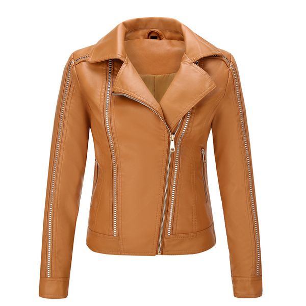 ladies pu leather moto biker jacket girls autumn slim motorcycle clothing long sleeve faux leather jacket plus size female coat, Black
ladies pu leather moto biker jacket girls autumn slim motorcycle clothing long sleeve faux leather jacket plus size female coat, Black