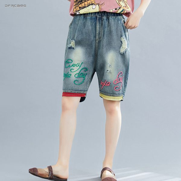 blue ripped capris denim short jean woman 2019 summer elastic waist knee length letter embroidery boyfriend jeans pants female
blue ripped capris denim short jean woman 2019 summer elastic waist knee length letter embroidery boyfriend jeans pants female
