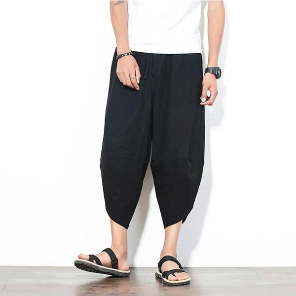 men summer casual plus size solid color cropped harem pants wide leg trousers punk, Black
men summer casual plus size solid color cropped harem pants wide leg trousers punk, Black