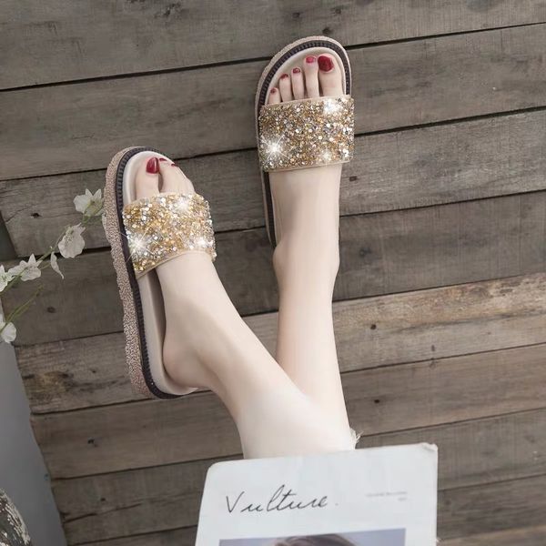 2019 new cool drag girl summer outside wearing fashion high heels thick bottom net red word drag beach shoes seaside slippers, Black 
2019 new cool drag girl summer outside wearing fashion high heels thick bottom net red word drag beach shoes seaside slippers, Black