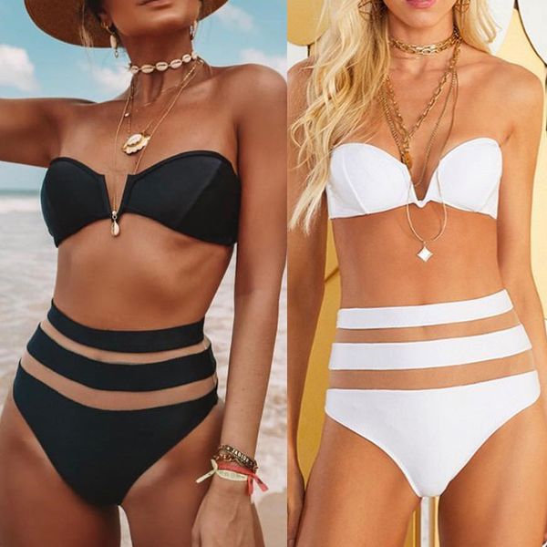 newly women high waist bikini set swimwear mesh stitching beachwear bathing suit for summer
newly women high waist bikini set swimwear mesh stitching beachwear bathing suit for summer