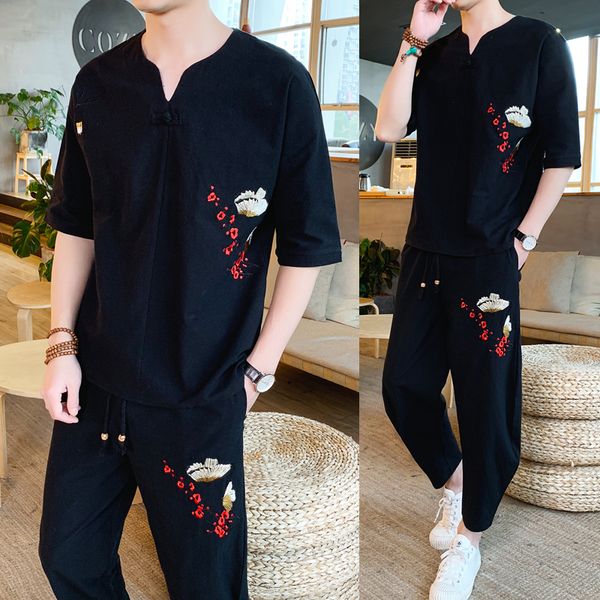 short sleeve chinese men's sets clothing cotton linen uniform -5xl meditation clothing shirt and pants 2pcs/set chinese dress, Gray
short sleeve chinese men's sets clothing cotton linen uniform -5xl meditation clothing shirt and pants 2pcs/set chinese dress, Gray