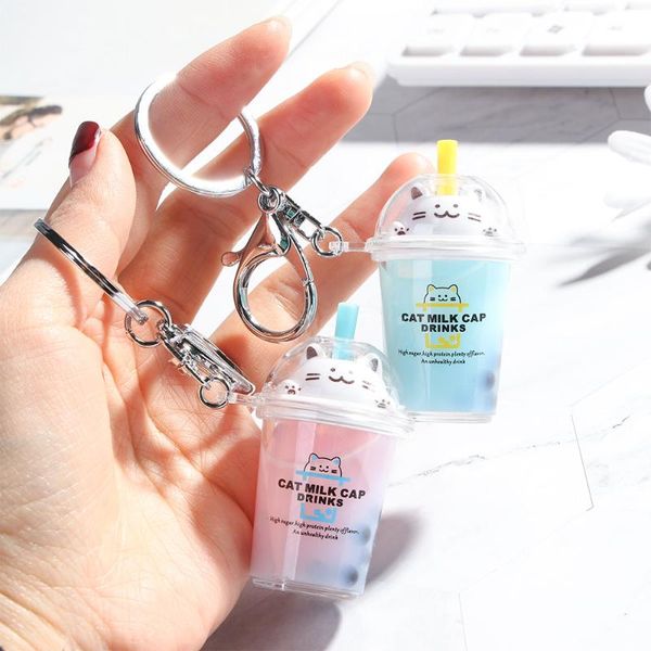 cartoon cute cat car keychain creative milk cup liquid crystal quicksand sequin key ring bag pendant for women bag key chain, Silver
cartoon cute cat car keychain creative milk cup liquid crystal quicksand sequin key ring bag pendant for women bag key chain, Silver