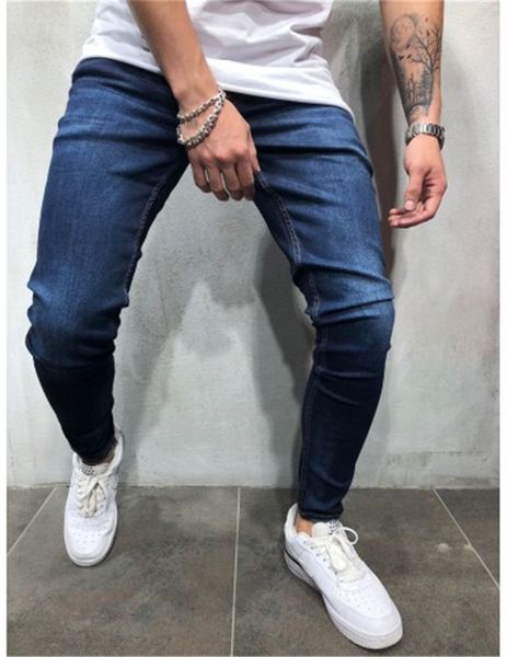 men's jeans solid color leisure bound feet hip-hop wash cowboy skinny ripped stretch slim trousers, Blue
men's jeans solid color leisure bound feet hip-hop wash cowboy skinny ripped stretch slim trousers, Blue