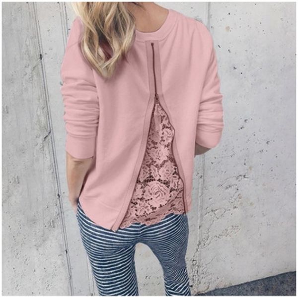 2018 fashion autumn women hoodies o-neck long sleeve lace ladies pullover zipper patchwork sweatshirt blouse top, Black
2018 fashion autumn women hoodies o-neck long sleeve lace ladies pullover zipper patchwork sweatshirt blouse top, Black