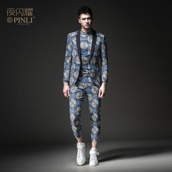 men's male man casual night shines 2019 printed suit jacket by183106064 and cropped trousers by183115066 2 pcs set, White;black
men's male man casual night shines 2019 printed suit jacket by183106064 and cropped trousers by183115066 2 pcs set, White;black