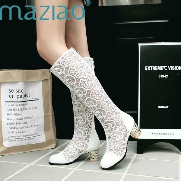 size 34-46 new women knee high boots square heel zipper lace mesh boots summer cool breathable women's shoes maziao, Black
size 34-46 new women knee high boots square heel zipper lace mesh boots summer cool breathable women's shoes maziao, Black