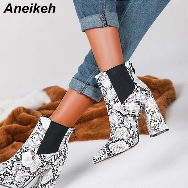 aneikeh fashion serpentine ankle boots chunky high heels pu women autumn booties pointed toe party women pumps shoe, Black
aneikeh fashion serpentine ankle boots chunky high heels pu women autumn booties pointed toe party women pumps shoe, Black