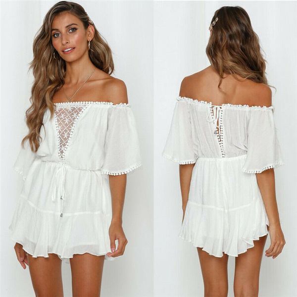 women's jumpsuits & rompers women summer off-shoulder holiday sweet playsuit lace-up ladies beach style jumpsuit fashion high street pl, Black;white
women's jumpsuits & rompers women summer off-shoulder holiday sweet playsuit lace-up ladies beach style jumpsuit fashion high street pl, Black;white