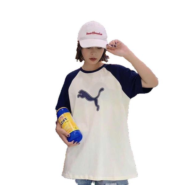 new summer college fresh and sweet korean version of the head round neck loose women's t-shirt, White
new summer college fresh and sweet korean version of the head round neck loose women's t-shirt, White