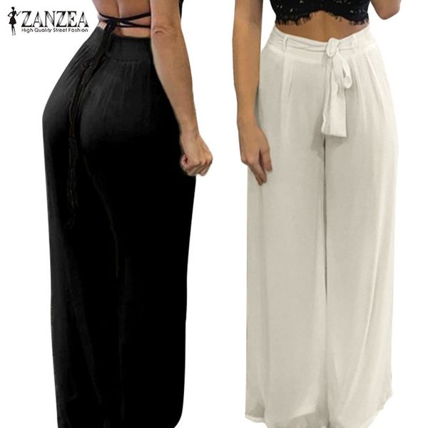 elegant summer chiffon trousers women's wide leg pants zanzea 2019 casual woman pantalon palazzo elastic waist pants plus size, Black;white
elegant summer chiffon trousers women's wide leg pants zanzea 2019 casual woman pantalon palazzo elastic waist pants plus size, Black;white