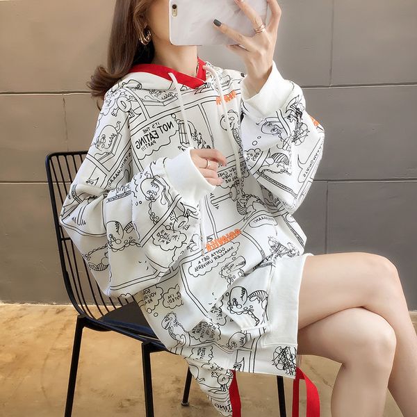 hoodies women loose trendy printed oversize sweatshirt students kawaii korean style long sleeve womens chic warm cotton pullover, Black
hoodies women loose trendy printed oversize sweatshirt students kawaii korean style long sleeve womens chic warm cotton pullover, Black