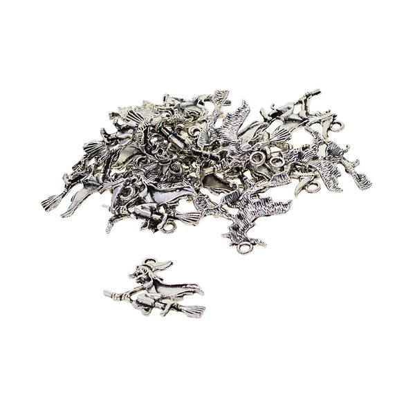 20 pieces silver pewter charms pendants witch on broomstick halloween charms diy for jewelry making and crafting accessories, Black
20 pieces silver pewter charms pendants witch on broomstick halloween charms diy for jewelry making and crafting accessories, Black