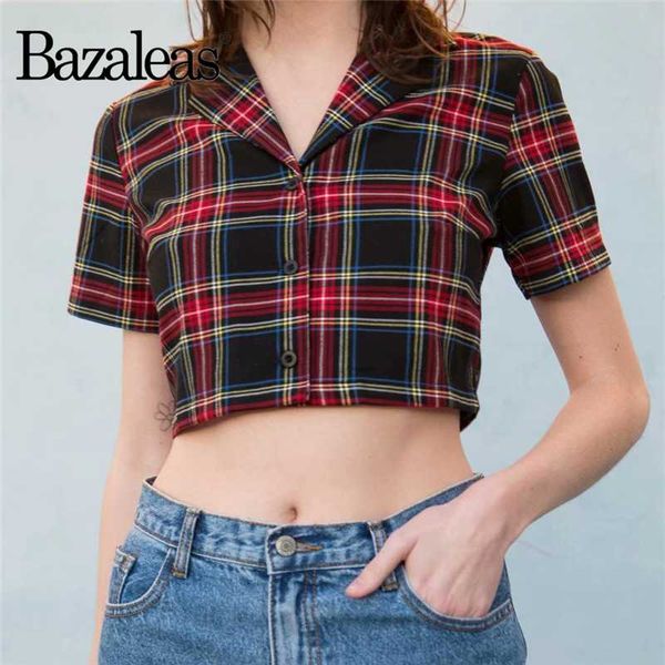 bazaleas fashion center buttons tshirt harajuku turn down collar t shirt women tartan red black crop women t-shirt gothic, White
bazaleas fashion center buttons tshirt harajuku turn down collar t shirt women tartan red black crop women t-shirt gothic, White