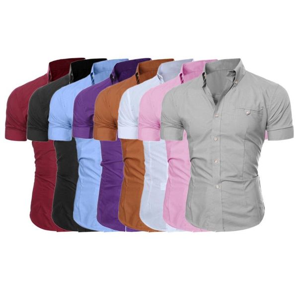 men's dress shirts clothing men fashion luxury business stylish slim fit short sleeve casual solid lapel, White;black
men's dress shirts clothing men fashion luxury business stylish slim fit short sleeve casual solid lapel, White;black