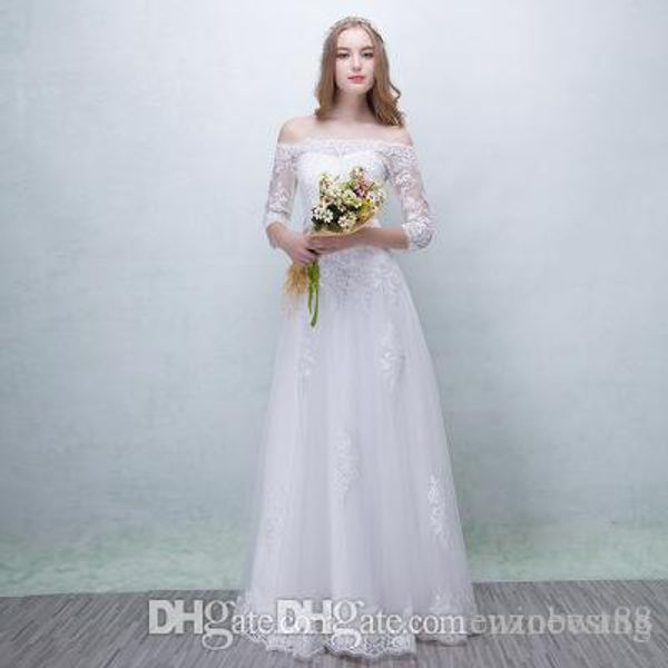 2018 muslim wedding dresses a line strapless long sleeve white lace maxi dresses simple fanshion formal bridal gowns, White;black
2018 muslim wedding dresses a line strapless long sleeve white lace maxi dresses simple fanshion formal bridal gowns, White;black