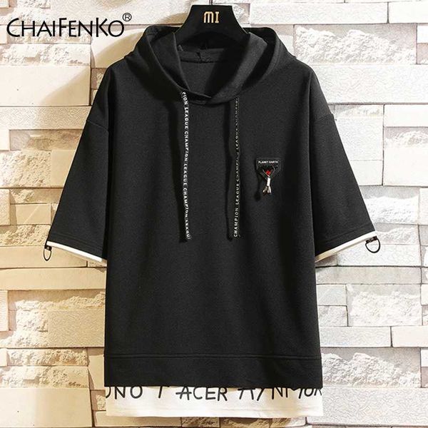 men 2020 summer new street hip hop men hoodies fashion casual short sleeve hoodies sweatshirts loose printing stitching, Black
men 2020 summer new street hip hop men hoodies fashion casual short sleeve hoodies sweatshirts loose printing stitching, Black