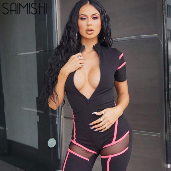 saimish sport stripe see-through black mesh patchwork women fitness playsuit 2019 summer zip casual rompers womens jumpsuit, Black;white
saimish sport stripe see-through black mesh patchwork women fitness playsuit 2019 summer zip casual rompers womens jumpsuit, Black;white