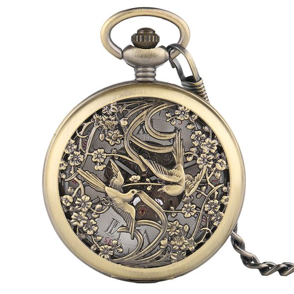 vintage classic hollow out magpie design pocket watches men women skeleton automatic mechanical watch fob pendant chain gift, Slivery;golden
vintage classic hollow out magpie design pocket watches men women skeleton automatic mechanical watch fob pendant chain gift, Slivery;golden