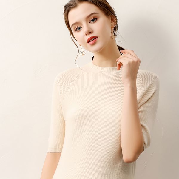 litvriyh summer lady knitted female pullovers short sleeve half high collar women sweater and pullovers women jumper femme, White;black
litvriyh summer lady knitted female pullovers short sleeve half high collar women sweater and pullovers women jumper femme, White;black