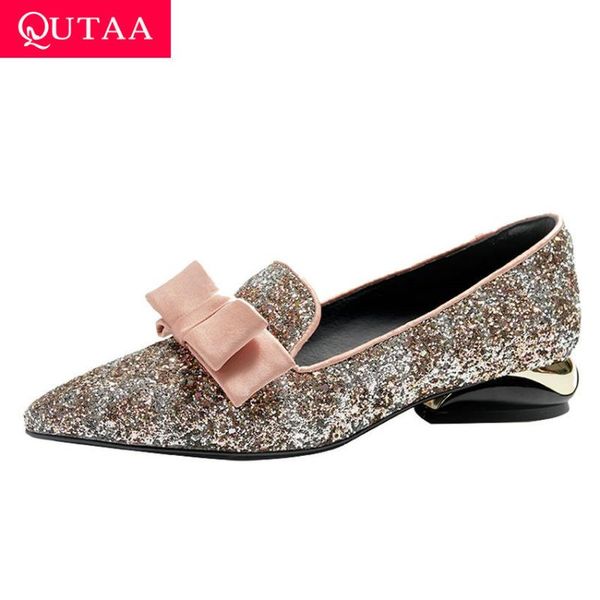 qutaa 2020 square heel butterfly-knot pointed toe slip on women single shoes fashion sequins pu leather women pumps size 34-42, Black
qutaa 2020 square heel butterfly-knot pointed toe slip on women single shoes fashion sequins pu leather women pumps size 34-42, Black
