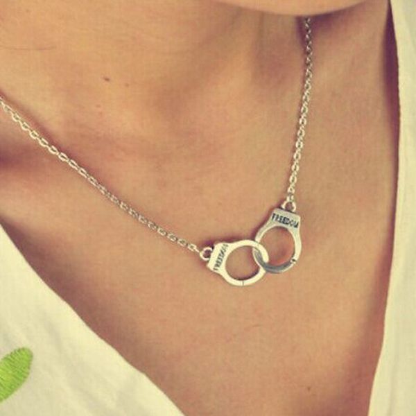 handcuff pendant necklace for women men steampunk fashion jewelry lovers collares om valentines day gifts, Silver
handcuff pendant necklace for women men steampunk fashion jewelry lovers collares om valentines day gifts, Silver