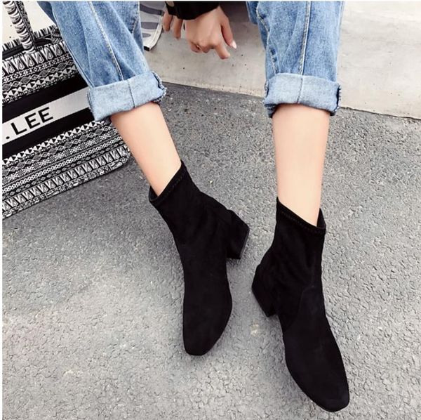 women's fashion martin boots spring autumn winter new korean fashion square head thick heel short boot, Black
women's fashion martin boots spring autumn winter new korean fashion square head thick heel short boot, Black