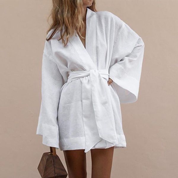 2019 women summer loose dress v-neck cardigan mini dress long sleeve sashes lace up high waist belt women vestidos, Black;gray
2019 women summer loose dress v-neck cardigan mini dress long sleeve sashes lace up high waist belt women vestidos, Black;gray