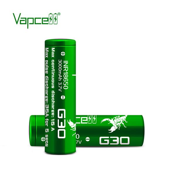 vapcell 18650 3000mah 15a / 35a li-ion rechargeable batteries rewrap g30 3.7 volt battery for box mod
vapcell 18650 3000mah 15a / 35a li-ion rechargeable batteries rewrap g30 3.7 volt battery for box mod