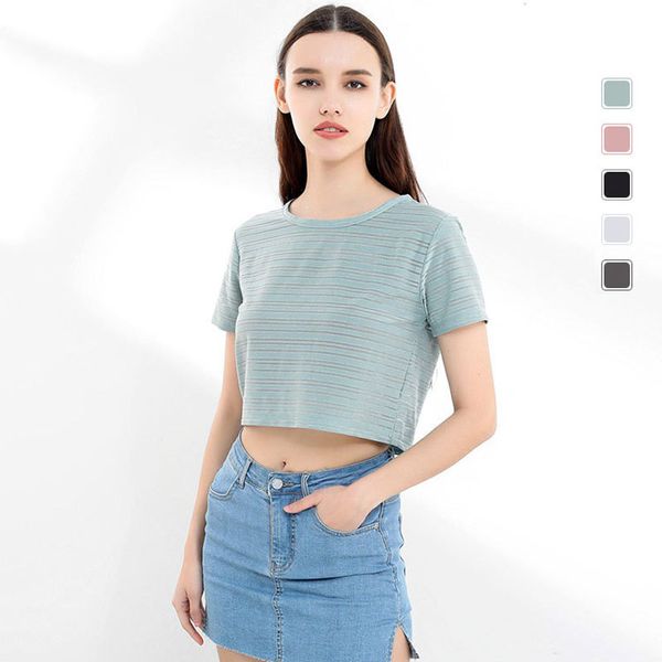 wasteheart summer green pink striped women tees short sleeves o neck cotton t-shirts ins fashion casual midriff, White
wasteheart summer green pink striped women tees short sleeves o neck cotton t-shirts ins fashion casual midriff, White