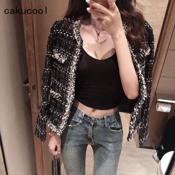 cakucool new slim plaids jacket women autumn spring short outerwear shiny lurex elegant chic vintage outwear coat women clothing, Black;brown
cakucool new slim plaids jacket women autumn spring short outerwear shiny lurex elegant chic vintage outwear coat women clothing, Black;brown