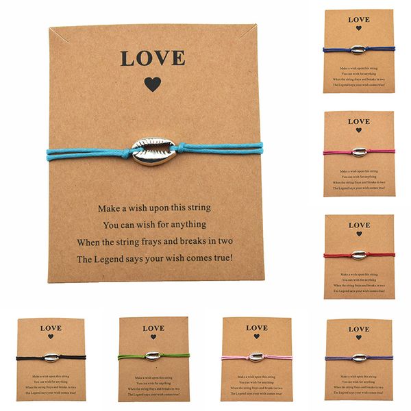 new metal seashell charm cowrie shell bracelet love card handmade string bracelets for women men kids lucky jewelry gifts, Golden;silver
new metal seashell charm cowrie shell bracelet love card handmade string bracelets for women men kids lucky jewelry gifts, Golden;silver