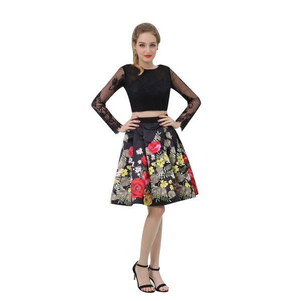 mb043 scoop backless floral prom dresses two piece a line long sleeve prom dresses 2019 party wear dresses vestido de festa amarelo, Black
mb043 scoop backless floral prom dresses two piece a line long sleeve prom dresses 2019 party wear dresses vestido de festa amarelo, Black