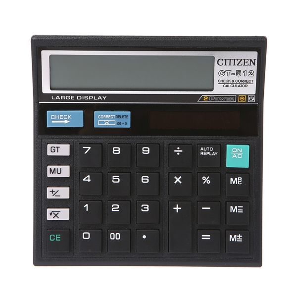 12-Digit Solar Battery Dual Power Large Display Office Desktop Calculator CT-512 MM56
12-Digit Solar Battery Dual Power Large Display Office Desktop Calculator CT-512 MM56