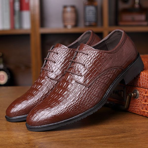 british style men's genuine leather crocodile shoes men classic business casual derby shoes handmade dress flats oxfords, Black
british style men's genuine leather crocodile shoes men classic business casual derby shoes handmade dress flats oxfords, Black