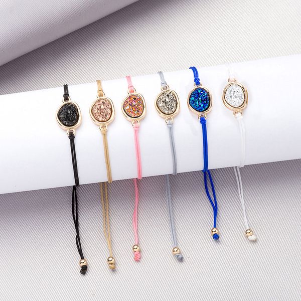 new arrival multicolor crystal love charm bracelets women druzy drusy rope beaded simple jewelry, Golden;silver
new arrival multicolor crystal love charm bracelets women druzy drusy rope beaded simple jewelry, Golden;silver