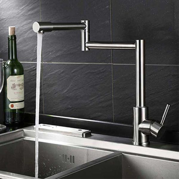 304 stainless steel 360 degree rotating folding kitchen faucet cold and washing basin sink double basin brushed faucet
304 stainless steel 360 degree rotating folding kitchen faucet cold and washing basin sink double basin brushed faucet