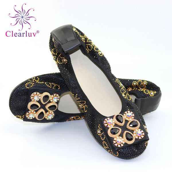 wedding flat shoe women comfortable rubber sole shoe african boat italian fashion shoes with shiny crystal leather, Black
wedding flat shoe women comfortable rubber sole shoe african boat italian fashion shoes with shiny crystal leather, Black