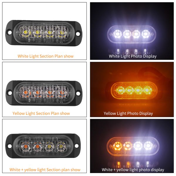 5pcs 12v / 24v 12w universal 4 led white + yellow waterproof car truck emergency beacon warning hazard flash strobe light bar
5pcs 12v / 24v 12w universal 4 led white + yellow waterproof car truck emergency beacon warning hazard flash strobe light bar