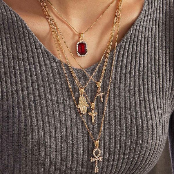 pendant necklaces angel cross rhinestone pendants for women gold color red resin clavicle chain female layered necklace fashion jewelry, Silver
pendant necklaces angel cross rhinestone pendants for women gold color red resin clavicle chain female layered necklace fashion jewelry, Silver